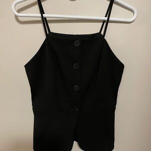 Express Black Button-Up Sleeveless Top